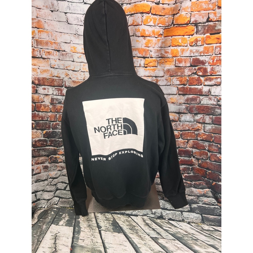 The North Face Mens Black Box Logo Pullover Hoodie Never Stop Exploring M